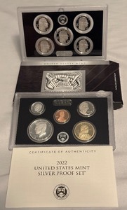 lot 87 image: 2022 Silver Proof Set  - original package with COA