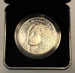 lot 8 image: 2021 P-Christa McAuliffe Proof Silver Dollar  - original package with COA