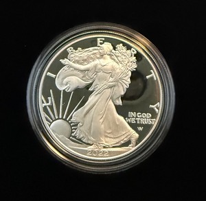 lot 15 image: 2022 W-American Eagle One Ounce Proof Silver Bullion Coin Dollar - original package with COA