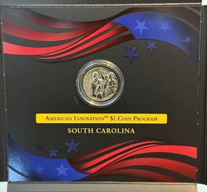 lot 93 image: 2020 2020-S American Innovations $1 Coin REVERSE Proof Coin South Carolina Dollar - original package with COA