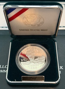 lot 104 image: 1999 P-Yellowstone National Park Proof Silver Dollar  - original package with COA