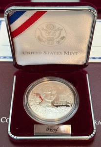 lot 106 image: 1999 P-Dolly Madison Commemorative Proof Silver Dollar  - original package with COA