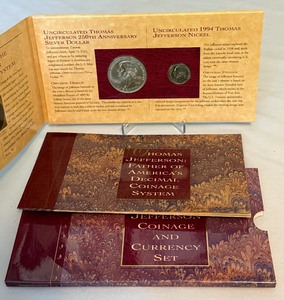 lot 37A image: 1994 The Thomas Jefferson Coinage and Currency Set - original packaging