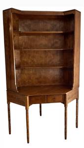 lot 7H image: Vintage Ethan Allen American Heirloom Desk with Bookcase - Nutmeg Finish, MapleBirch