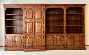 lot 13H image: Vintage Ethan Allen Four-Piece Entertainment Center Set