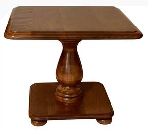 lot 43H image: Vintage Ethan Allen Pedestal End  Accent Table