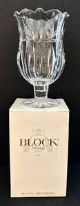 lot 94H image: Block Crystal Hurricane Vase - 24% Lead Crystal
