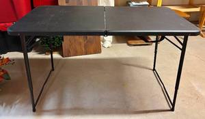 lot 123H image: NT5110 Portable Folding Table - 72 in L x 30 in D, 29 in H, Black