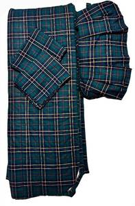 lot 252H image: Ethan Allen Plaid Comforter Set - Includes 2 Shams & Bed Skirt