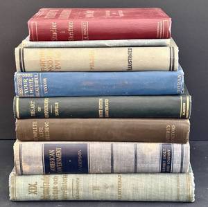 lot 264H image: Eight Vintage Hardcover Books - Assorted Cloth-Bound Volumes