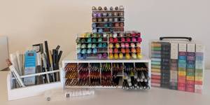 lot 76 image: LB - Stampin Up Markers & Colored Pencils Lot with Blender Pens - Assorted Colors