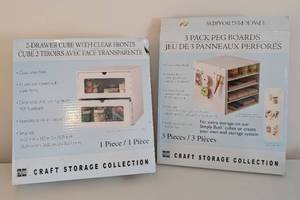 lot 78 image: LLR - 2-Drawer Cube With Clear Fronts & 3-Pack Peg Boards - Craft Storage Collection