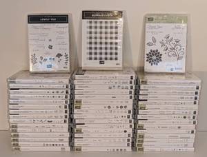 lot 110 image: LS - Stampin Up Stamp Sets Lot - 49 Assorted Cling, Clear-Mount & Photopolymer