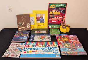 lot 154 image: LS - Crayola Giant Coloring Pages & Jumbo Construction Paper Pad 50 Sheets & 48 Oil Pastels
