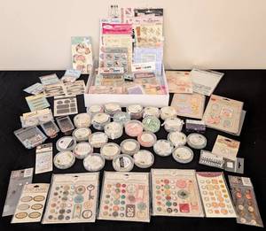lot 159 image: LS - Stella Rose Scrapbooking Embellishments & Stickers Lot - Assorted Brads, Dots, & Frames
