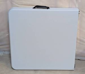 lot 192 image: LS - 4  Table - White Top, Carry Handle, Fold-In-Half