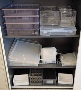 lot 220 image: LR - Clear Plastic Storage Drawers & Boxes Set for Craft Projects, Office & Home Organization