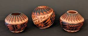lot 227 image: LR - Mary H. Lopez and N. Sandia Jemez Pueblo Pottery Vases
