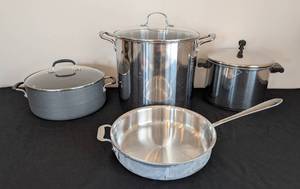 lot 235 image: ML - All-Clad Stock Pot - Assorted Pans (Lot of 4)