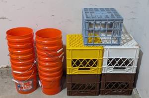 lot 242 image: G - Assorted Buckets and Crates