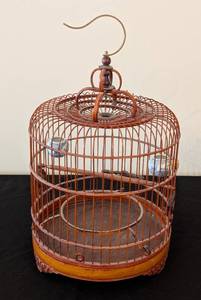 lot 281 image: LLR - Birdcage - Decorative Wood, Hanging Top