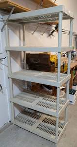 lot 285 image: G - Plastic Storage Shelf 36W x 18D x 72H in - Multi-Tier Rack