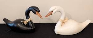 lot 310 image: LLR - Stanstead Decoy Co. Wooden Swan Pair