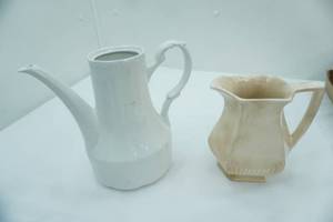 English Ironstone Coffee Pot and Pitcher