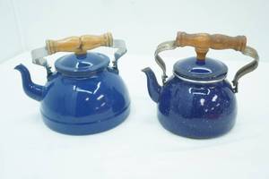 lot 16 image: VintageAntique Enamelware Water Kettles