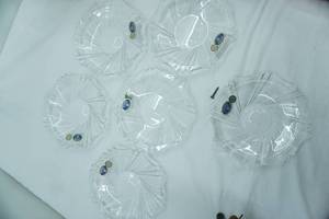 lot 56 image: 6 Bohemia Czech Republic Lead crystal dessert plates