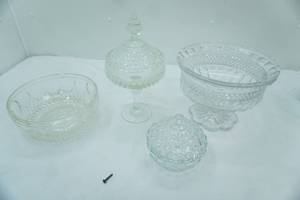 lot 69 image: Hand-Cut Crystal Rose Bowl and Other Lead Crystal Pieces