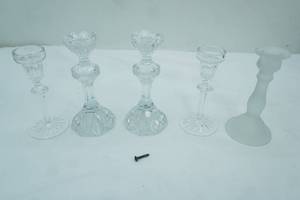 lot 95 image: Lead Crystal Candle Stick Holders