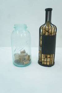 lot 103 image: Vintage Ball Large Mason Jar wvintage wooden spools & Wine Cork Collection