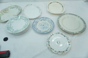 lot 119 image: Collection of China Plates and Platters, Blue Theme