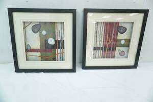 lot 179 image: G Porter Sticks and Stones Vlll  by Image Conscious  Framed Pictures (2) 17.5 x17.5