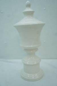 lot 229 image: White Glazed Ceramic Urn