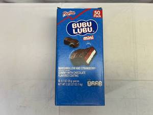 lot 164 image: 2x50 pack Bubu Lubu Chocolate Covered Strawberry & Marshmallow Individually Wrapped