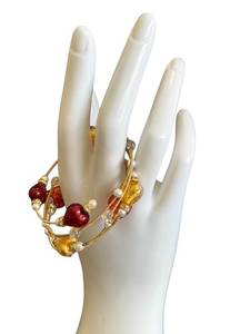 lot 25NP image: Murano Glass Heart Collection - Bracelet Trio