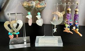 lot 26NP image: Sterling Southwest-Style Earrings - Four Pairs