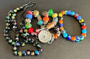 lot 30NP image: Colorful Glass & Lampwork Beads for RepairRepurpose