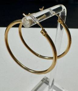 lot 47PN image: 14K Gold Hoop Earrings