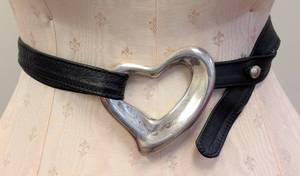 lot 4A image: Vintage Tiffany & Co Peretti Sterling Silver Open-Heart Belt Buckle