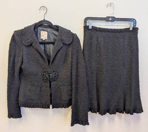 lot 38CH image: Nanette Lepore Wool-Blend Skirt Suit - Size M (Jacket & Skirt)
