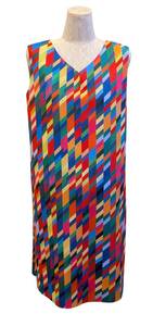 lot 56MP image: Animapop Reversible Neoprene Shift Dress - Multicolor Diagonal Stripe Print