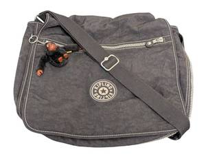 lot 64AG image: Kipling Crossbody Bag - Black Nylon, Monkey Zipper Pull
