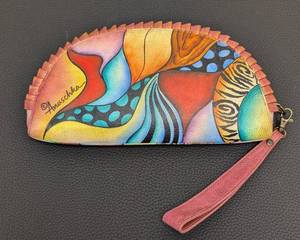 lot 65MP image: Anuschka Hand Painted Leather Clutch
