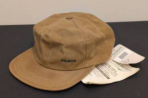 lot 71MD image: Filson Oil Finish Wax Tin Fabric Hat - Custom Made in USA, One Size Fits All, Style 17L-B