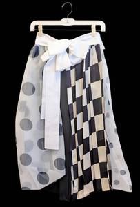 lot 74MP image: Vintage COMME des GARCONS Vintage Belted Skirt - Dot & Check Print - Size Small
