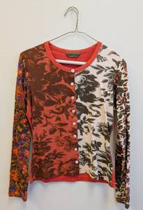 lot 119MP image: Oilily Patchwork Floral Button-Up Top - Womens Cotton Blend, Size M