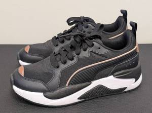 lot 121CH image: Puma Womens Sneakers SoftFoam& Size 6 - Black with Rose Gold Trim